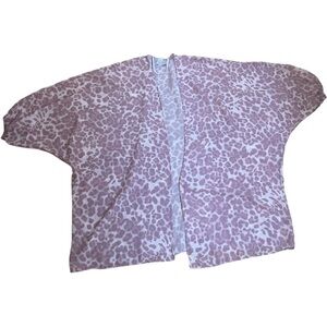 Pink Leopard Print Sheer Chiffon Kimono Topper Plus Size 1X